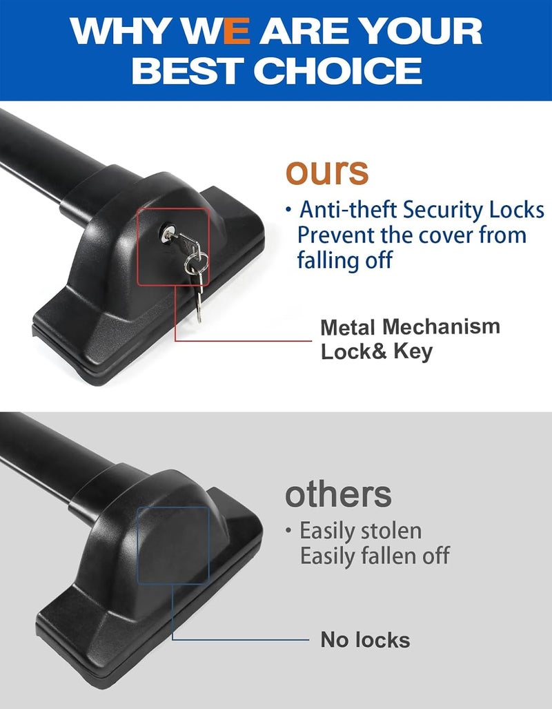 wonderdriver Lockable Roof Rack Cross Bars 220lbs Compatible with Honda CRV CR-V 2007 2008 2009 2010 2011 EX EX-L LX 2.4L L4,Heavy Duty Aluminum Roof Rails Crossbars Cargo Canoe Black Rooftop Carrier Luggage - Image 5